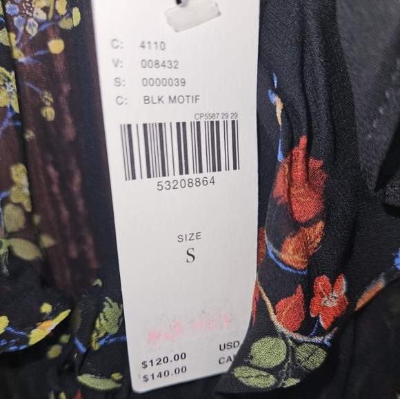 Anthropologie Jamison Ruffled Tunic – Black Floral – Size S – NWT (Repair Needed - Picture 12 of 13